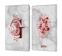 Head Case Designs Funda de Piel Tipo Libro con Licencia Oficial de Harry Potter Gryffindor Aguamenti Deathly Hallows IX Compatible con Apple iPad 10.2 2019/2020/2021