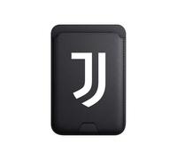 Head Case Designs Funda magnética para tarjetas de crédito con logotipo de Juventus Football Club, color blanco en negro, compatible con Apple iPhone y compatible con MagSafe