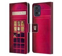 Head Case Designs K2 Me Encanta Londres Carcasa de Cuero Tipo Libro Compatible con Motorola Moto G73 5G