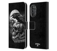 Head Case Designs Licenciado Oficialmente Alchemy Gothic Cuervo de PoE Wing Carcasa de Cuero Tipo Libro Compatible con Motorola Moto G82 5G