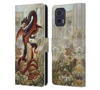 Head Case Designs Licenciado Oficialmente Alchemy Gothic Vindicta Pendragon Dragón Carcasa de Cuero Tipo Libro Compatible con Motorola Moto G73 5G