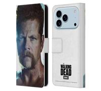 Head Case Designs Licenciado Oficialmente AMC The Walking Dead Abraham Personajes Funda de Cuero Tipo Cartera Compatible con Apple iPhone 17 Pro
