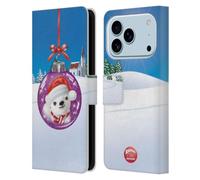 Head Case Designs Licenciado Oficialmente Animal Club International Polar Bear Bolas navideñas Funda de Cuero Tipo Cartera Compatible con Apple iPhone 17 Pro