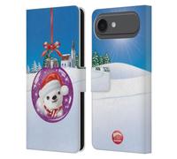 Head Case Designs Licenciado Oficialmente Animal Club International Polar Bear Bolas navideñas Funda de Cuero Tipo Cartera Compatible con Apple iPhone 17 Air