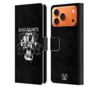 Head Case Designs Licenciado Oficialmente Black Veil Brides Caras de Calavera Arte de Banda Funda de Cuero Tipo Cartera Compatible con Apple iPhone 17 Pro MAX