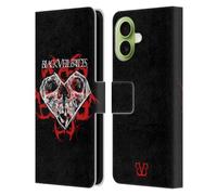 Head Case Designs Licenciado Oficialmente Black Veil Brides Corazón de Calavera Arte de Banda Funda de Cuero Tipo Cartera Compatible con Apple iPhone 17
