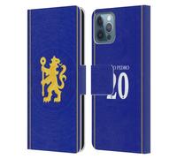 Head Case Designs Licenciado Oficialmente Chelsea Football Club João Pedro 2026/27 Camiseta Casa Jugadores 1er Grupo Funda de Cuero Tipo Cartera Compatible con Apple iPhone 12 / iPhone 12 Pro