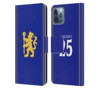 Head Case Designs Licenciado Oficialmente Chelsea Football Club Moisés Caicedo 2026/27 Camiseta Casa Jugadores 1er Grupo Funda de Cuero Tipo Cartera Compatible con Apple iPhone 12 / iPhone 12 Pro