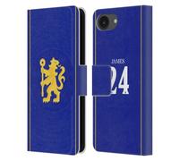 Head Case Designs Licenciado Oficialmente Chelsea Football Club Reece James 2026/27 Camiseta Casa Jugadores 1er Grupo Funda de Cuero Tipo Cartera Compatible con Apple iPhone 16e / iPhone 17e