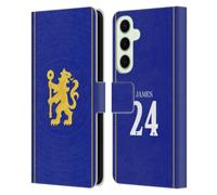 Head Case Designs Licenciado Oficialmente Chelsea Football Club Reece James 2026/27 Camiseta Casa Jugadores 1er Grupo Funda de Cuero Tipo Cartera Compatible con Samsung Galaxy S25+