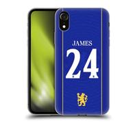 Head Case Designs Licenciado Oficialmente Chelsea Football Club Reece James 2026/27 Camiseta Casa Jugadores 1er Grupo Funda de Gel [Protección de Grado Militar] Compatible con Apple iPhone XR