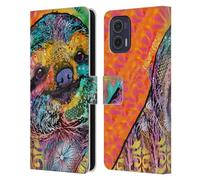 Head Case Designs Licenciado Oficialmente Dean Russo Perezoso Vida Silvestre 3 Carcasa de Cuero Tipo Libro Compatible con Motorola Moto G73 5G