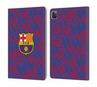 Head Case Designs Licenciado Oficialmente FC Barcelona Fallo técnico Patrones de Cresta Carcasa de Cuero Tipo Libro Compatible con Apple iPad Pro 11 2020/2021 / 2022