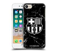 Head Case Designs Licenciado Oficialmente FC Barcelona Mármol Negro Patrones de Cresta Carcasa rígida Compatible con Apple iPhone 7/8 / SE 2020 & 2022