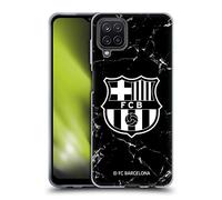 Head Case Designs Licenciado Oficialmente FC Barcelona Mármol Negro Patrones de Cresta Caso Funda de Gel Suave Compatible con Samsung Galaxy A12 (2020)