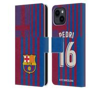 Head Case Designs Licenciado Oficialmente FC Barcelona Pedri 2021/22 Jugadores Inicio Kit Grupo 1 Carcasa de Cuero Tipo Libro Compatible con Apple iPhone 15