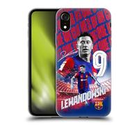 Head Case Designs Licenciado Oficialmente FC Barcelona Robert Lewandowski 2023/24 Primer Equipo Caso Funda de Gel Suave Compatible con Apple iPhone XR