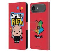 Head Case Designs Licenciado Oficialmente Harry Potter Argus Filch Reliquias de la Muerte XLV Funda de Cuero Tipo Cartera Compatible con Apple iPhone 17 Air