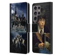 Head Case Designs Licenciado Oficialmente Harry Potter Castillo Sorcerer's Stone II Carcasa de Cuero Tipo Libro Compatible con Samsung Galaxy S24 Ultra 5G