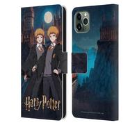 Head Case Designs Licenciado Oficialmente Harry Potter Fred Y George Weasley Celebración Anime Funda de Cuero Tipo Cartera Compatible con Apple iPhone 11 Pro MAX