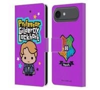 Head Case Designs Licenciado Oficialmente Harry Potter Gilderoy Lockhart Reliquias de la Muerte XLV Funda de Cuero Tipo Cartera Compatible con Apple iPhone 17 Air