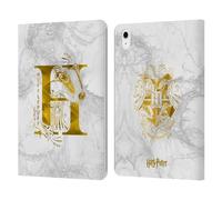 Head Case Designs Licenciado Oficialmente Harry Potter Hufflepuff Aguamenti Reliquias de la Muerte IX Carcasa de Cuero Tipo Libro Compatible con Apple iPad Air 2020/2022