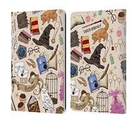 Head Case Designs Licenciado Oficialmente Harry Potter Patrón Hogwarts Reliquias de la Muerte XXXVII Carcasa de Cuero Tipo Libro Compatible con Kindle Paperwhite 1/2 / 3