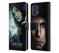 Head Case Designs Licenciado Oficialmente Harry Potter Severus Snape Reliquias mortales VII Carcasa de Cuero Tipo Libro Compatible con Motorola Moto G73 5G