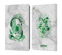 Head Case Designs Licenciado Oficialmente Harry Potter Slytherin Aguamenti Reliquias de la Muerte IX Carcasa de Cuero Tipo Libro Compatible con Apple iPad 9.7 2017 / iPad 9.7 2018