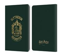 Head Case Designs Licenciado Oficialmente Harry Potter Slytherin Quidditch Reliquias de la Muerte X Carcasa de Cuero Tipo Libro Compatible con Kindle Paperwhite 1/2 / 3