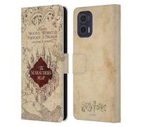Head Case Designs Licenciado Oficialmente Harry Potter The Marauder's Map Prisionero de Azkaban II Carcasa de Cuero Tipo Libro Compatible con Motorola Moto G73 5G