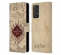 Head Case Designs Licenciado Oficialmente Harry Potter The Marauder's Map Prisionero de Azkaban II Carcasa de Cuero Tipo Libro Compatible con Samsung Galaxy A53 5G (2022)