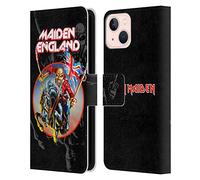 Head Case Designs Licenciado Oficialmente Iron Maiden England Tours Carcasa de Cuero Tipo Libro Compatible con Apple iPhone 13