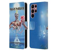Head Case Designs Licenciado Oficialmente Iron Maiden SSOSS Portadas de Álbumes Carcasa de Cuero Tipo Libro Compatible con Samsung Galaxy S22 Ultra 5G
