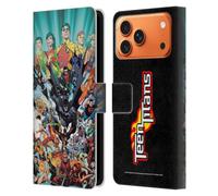 Head Case Designs Licenciado Oficialmente Justice League DC Comics #100 Variant Teen Titans Comic Art Funda de Cuero Tipo Cartera Compatible con Apple iPhone 17 Pro MAX