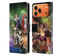 Head Case Designs Licenciado Oficialmente Justice League DC Comics #30 Group Arte cómico Oscuro Funda de Cuero Tipo Cartera Compatible con Apple iPhone 17 Pro MAX