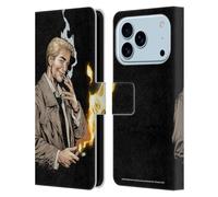 Head Case Designs Licenciado Oficialmente Justice League DC Comics Constantine #0 Arte cómico Oscuro Funda de Cuero Tipo Cartera Compatible con Apple iPhone 17 Pro