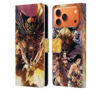 Head Case Designs Licenciado Oficialmente Justice League DC Comics Etrigan Demon Knights Arte cómico Oscuro Funda de Cuero Tipo Cartera Compatible con Apple iPhone 17 Pro MAX