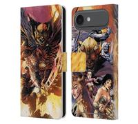 Head Case Designs Licenciado Oficialmente Justice League DC Comics Etrigan Demon Knights Arte cómico Oscuro Funda de Cuero Tipo Cartera Compatible con Apple iPhone 17 Air