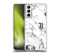 Head Case Designs Licenciado Oficialmente Juventus Football Club Blanco Mármol Carcasa de Gel de Silicona Compatible con Samsung Galaxy S21+ 5G