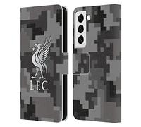 Head Case Designs Licenciado Oficialmente Liverpool Football Club Colores de Distancia Camuflaje Digital Carcasa de Cuero Tipo Libro Compatible con Samsung Galaxy S22 5G