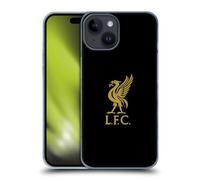 Head Case Designs Licenciado Oficialmente Liverpool Football Club Logotipo De Oro En Negro pájaro de hígado Carcasa rígida Compatible con Apple iPhone 15