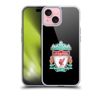 Head Case Designs Licenciado Oficialmente Liverpool Football Club Negro 1 Cresta 1 Caso Funda de Gel Suave Compatible con Apple iPhone 15