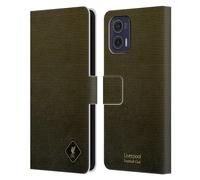Head Case Designs Licenciado Oficialmente Liverpool Football Club Negro y Dorado Crest & Liverbird 2 Carcasa de Cuero Tipo Libro Compatible con Motorola Moto G73 5G