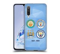 Head Case Designs Licenciado Oficialmente Manchester City Man City FC 1894 Azul Cielo Geométrico Evolución histórica de la Cresta Carcasa de Gel de Silicona Compatible con Xiaomi Mi 9 Pro / 5G