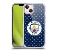 Head Case Designs Licenciado Oficialmente Manchester City Man City FC Azul Oscuro Patrones Carcasa de Gel de Silicona Compatible con Apple iPhone 13