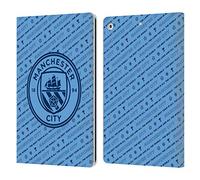 Head Case Designs Licenciado Oficialmente Manchester City Man City FC El Mejor Equipo Patrones Carcasa de Cuero Tipo Libro Compatible con Apple iPad 10.2 2019/2020/2021