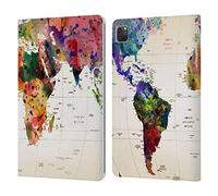 Head Case Designs Licenciado Oficialmente Mark Ashkenazi Mapa del Mundo Cultura Pop Carcasa de Cuero Tipo Libro Compatible con Apple iPad Pro 11 2020/2021 / 2022