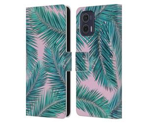 Head Case Designs Licenciado Oficialmente Mark Ashkenazi Palmera Vida de Plátano Carcasa de Cuero Tipo Libro Compatible con Motorola Moto G73 5G
