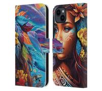 Head Case Designs Licenciado Oficialmente Michael David Ward Espíritu del Océano Arte Psicodélico Funda de Cuero Tipo Cartera Compatible con Apple iPhone 15 Plus